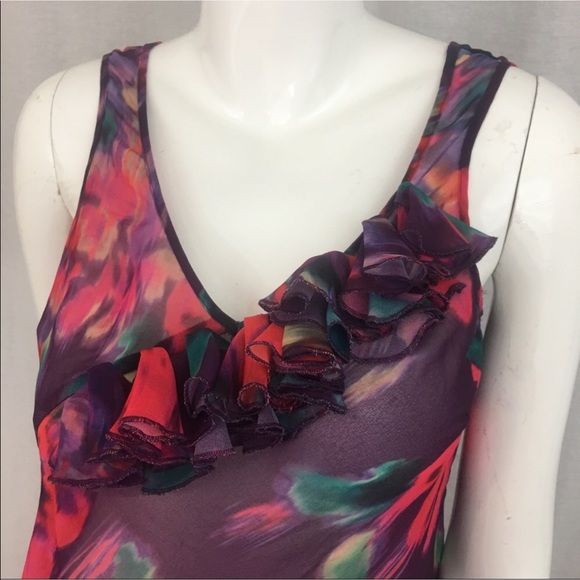SOLD Medium Express Floral Sheer Sleeveless Blouse - Picture 5 of 8